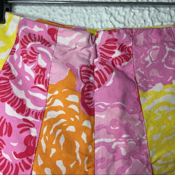 Lilly Pulitzer Ingrid winner’s circle pink floral eyelet hem lined skirt 0 - Picture 6 of 6